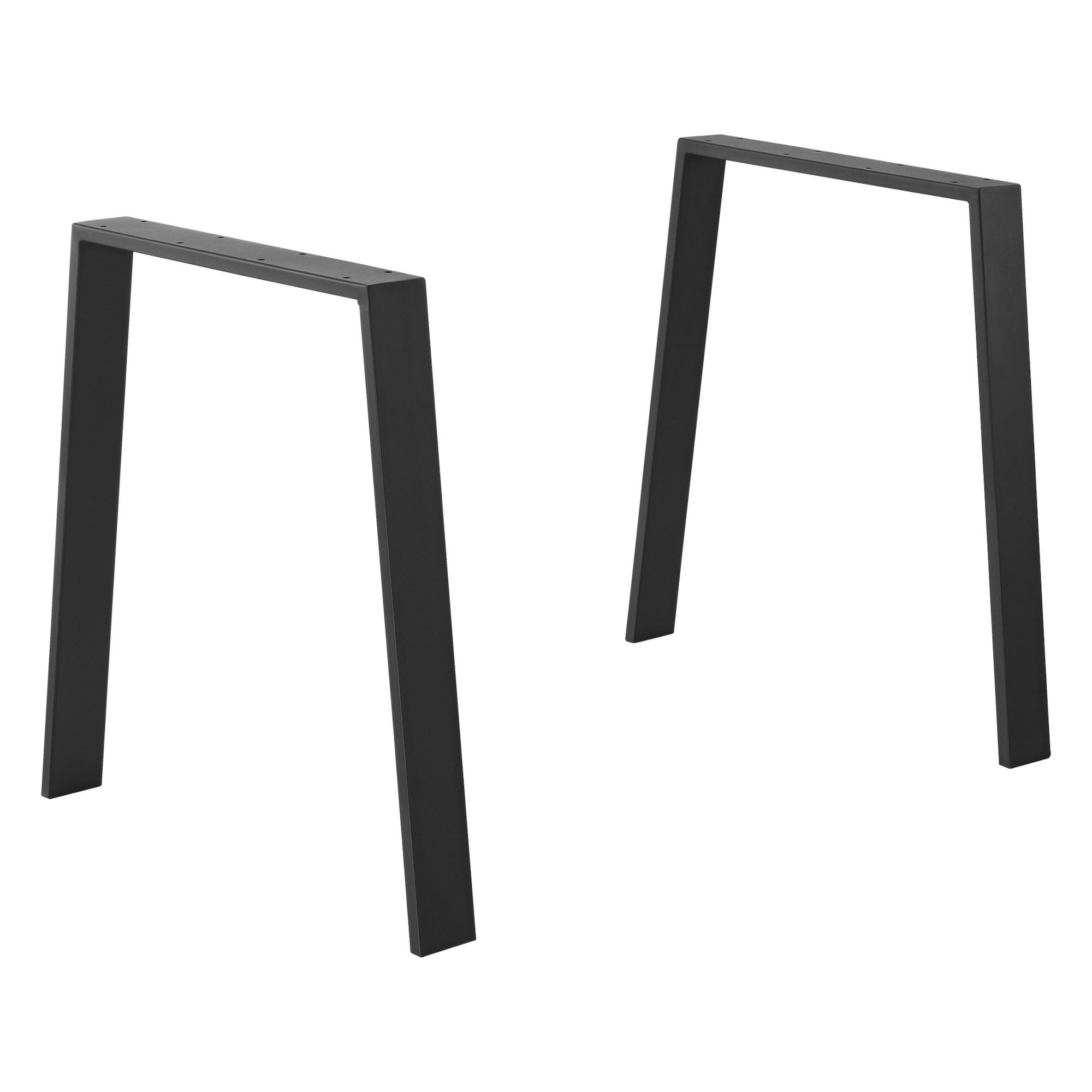 TISCHGESTELL-SET 2 TLG. Kraftisried - Schwarz, Metall (70/72/6cm) - [en.casa]