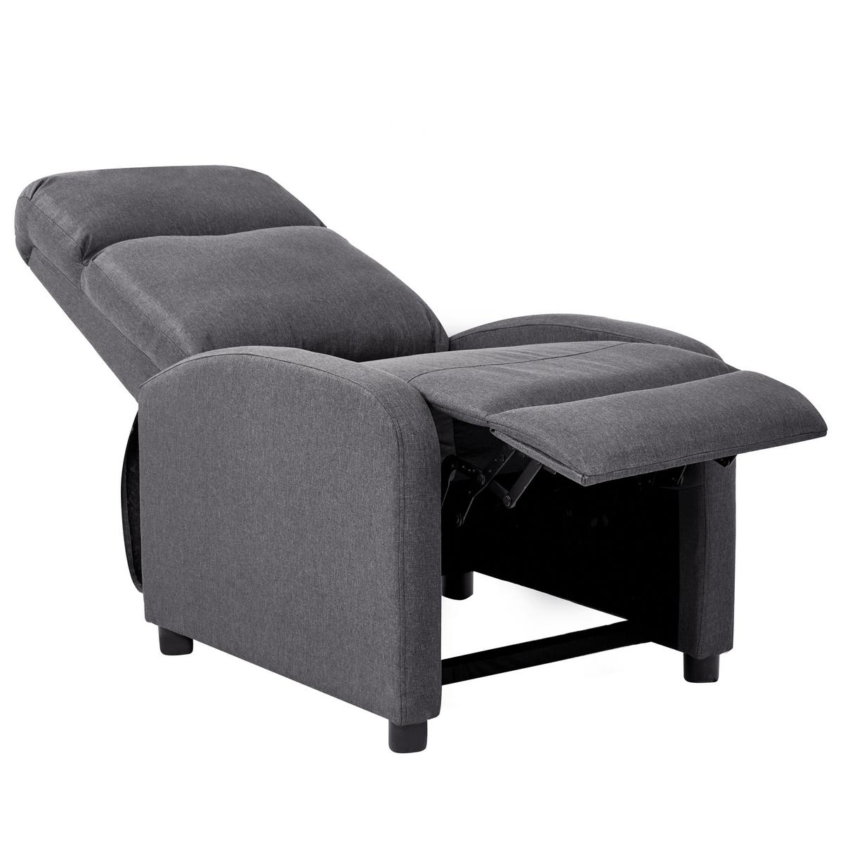 FERNSEHSESSEL Dunkelgrau Eminence - Dunkelgrau/Schwarz, Textil (66/103/74cm) - Beliani