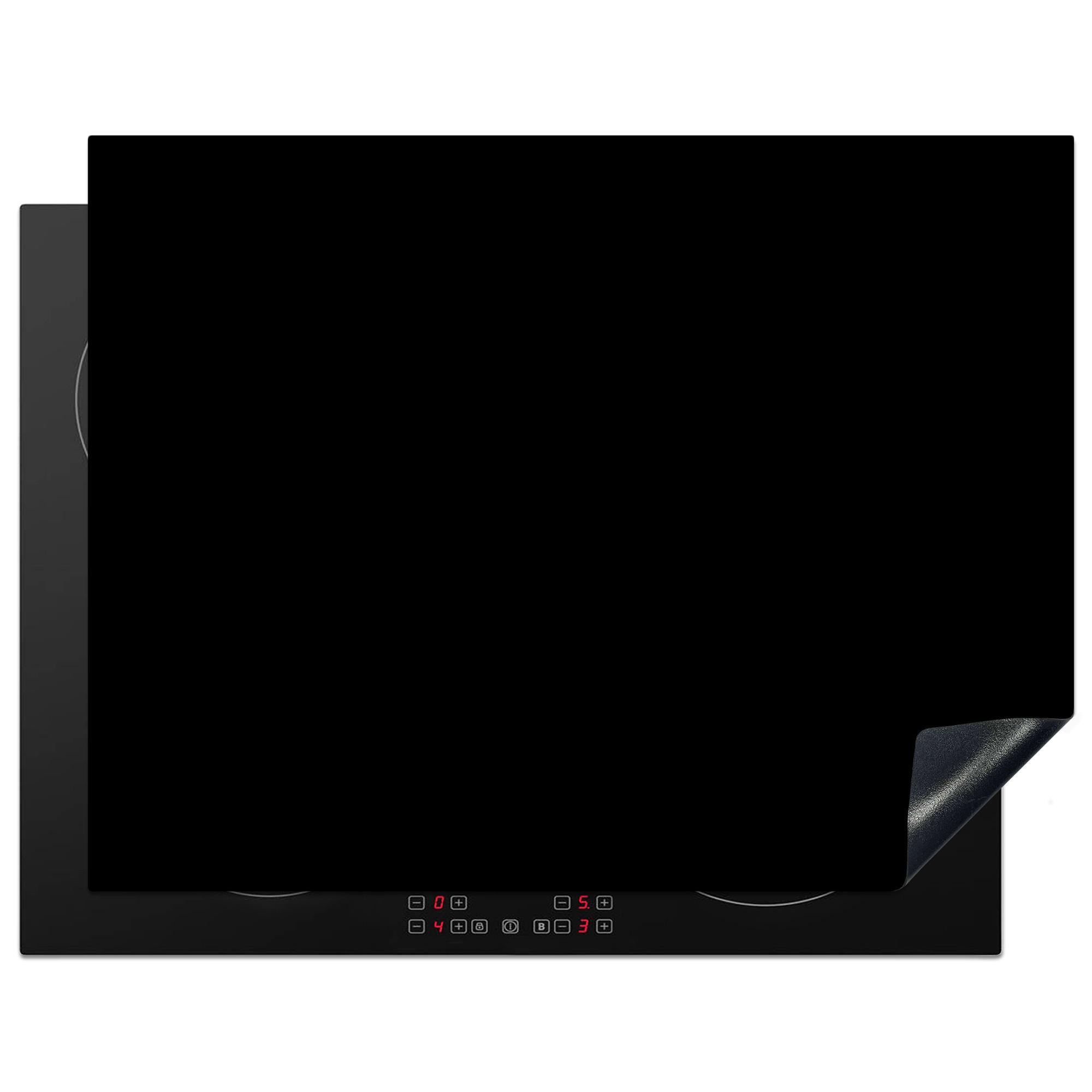 HERDABDECKPLATTE Schwarz - Einfarbig Induktionsmatte 77x59 cm - Schwarz, Kunststoff (77/59/0.2cm) - MuchoWow