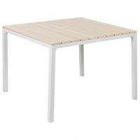 GARTENTISCH Kunstholz beige 95/95 cm Prato - Beige, Kunststoff (95/95/74cm) - Beliani