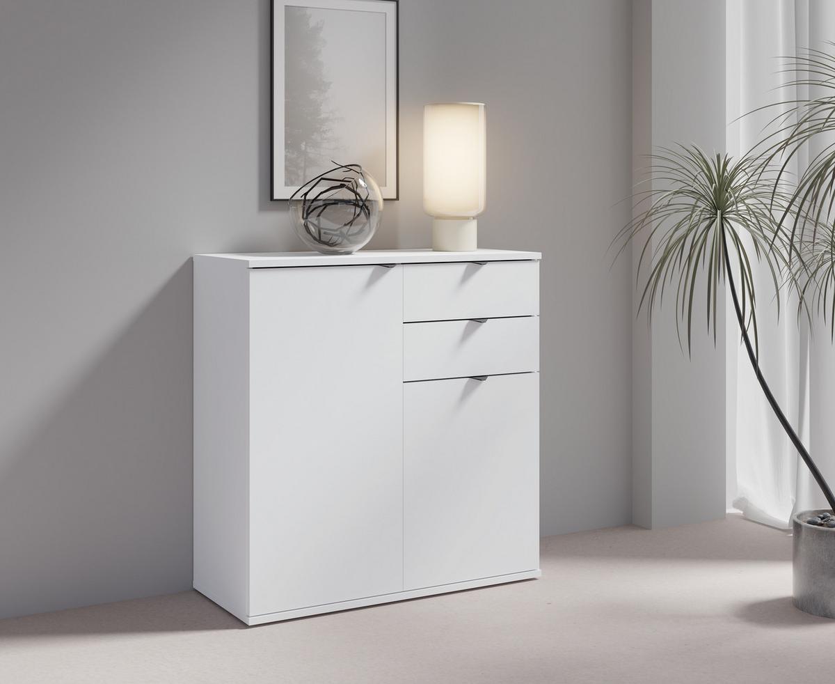 KOMMODE Weiß 80/82,5/35 - Weiß, Holzwerkstoff (80/83/35cm) - RAUMHIRSCH FURNITURE