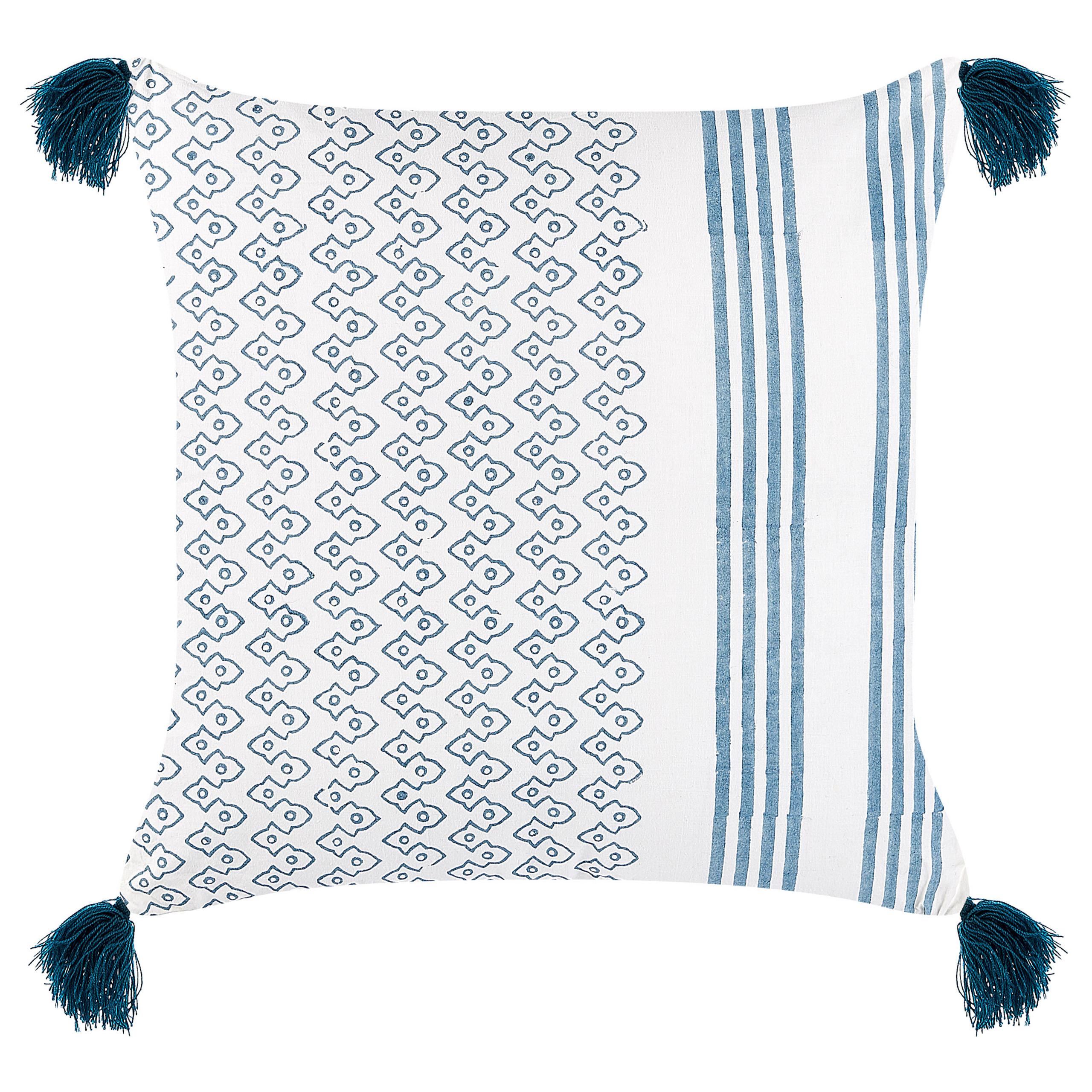 DEKOKISSEN Dunkelblau 45/45 cm Tilia - Dunkelblau, Naturmaterialien/Textil (45/45cm) - Beliani