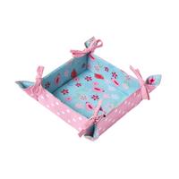 BROTKORB Vögel & Blumen – faltbar mit Wende-Design - Blau, Textil (22/7/22cm) - Homescapes