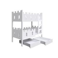 ETAGENBETT AVALON mit Bettkasten 75x160 cm Weiß - Weiß, Holz (75/160cm) - MASSENO