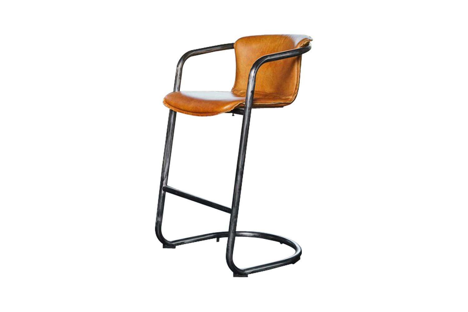 BARHOCKER TRIVIA Braun Leder - Braun, Leder (51/102/62cm) - KAWOLA