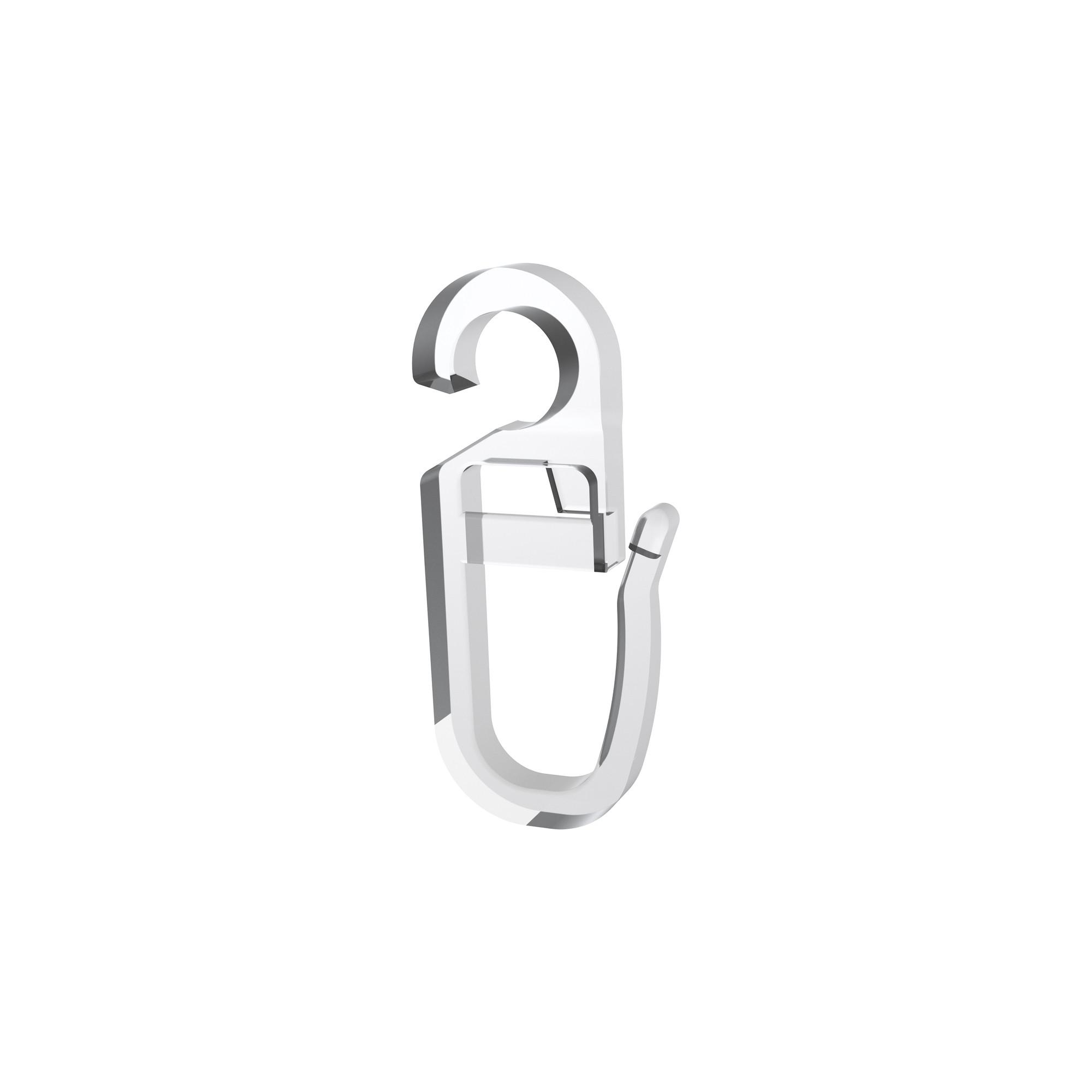 FALTENHAKEN / ÜBERKLIPSHAKEN MIT FALTENLEGEHAKEN Öse 6,2 mm, Glasklar, Packung 10 Stück - Transparent, Kunststoff (1.2/3.1/1cm) - INTERDECO