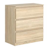 KOMMODE NUDO 70/78,5/39cm mit 3 Schubladen Türen Sonoma Eiche - Sonoma Eiche, Holzwerkstoff (70/78.5/39cm) - MASSENO