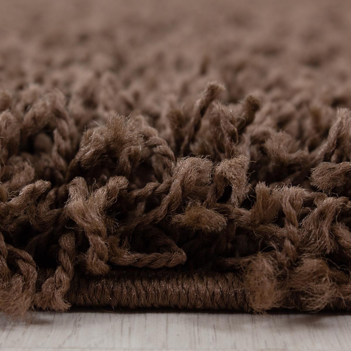 HOCHFLORTEPPICH RHEIN, einfarbig, Braun, Ø 160 cm - Braun, Textil (160/160cm) - KADIMA DESIGN