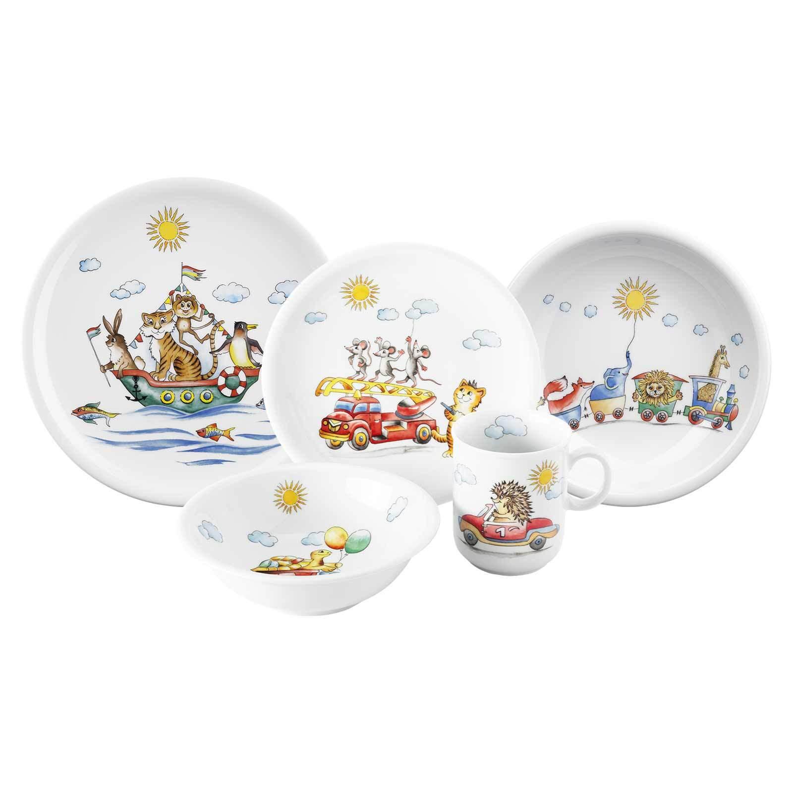 KINDERGESCHIRR SET Compact Flinke Flitzer bunt 5-tlg. - Multicolor, Keramik (2/2/2cm) - Seltmann Weiden