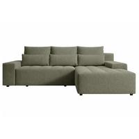 ECKSOFA Vento Dunkelgrün - Dunkelgrün/Schwarz, Holz/Kunststoff (280/184cm) - Graingold