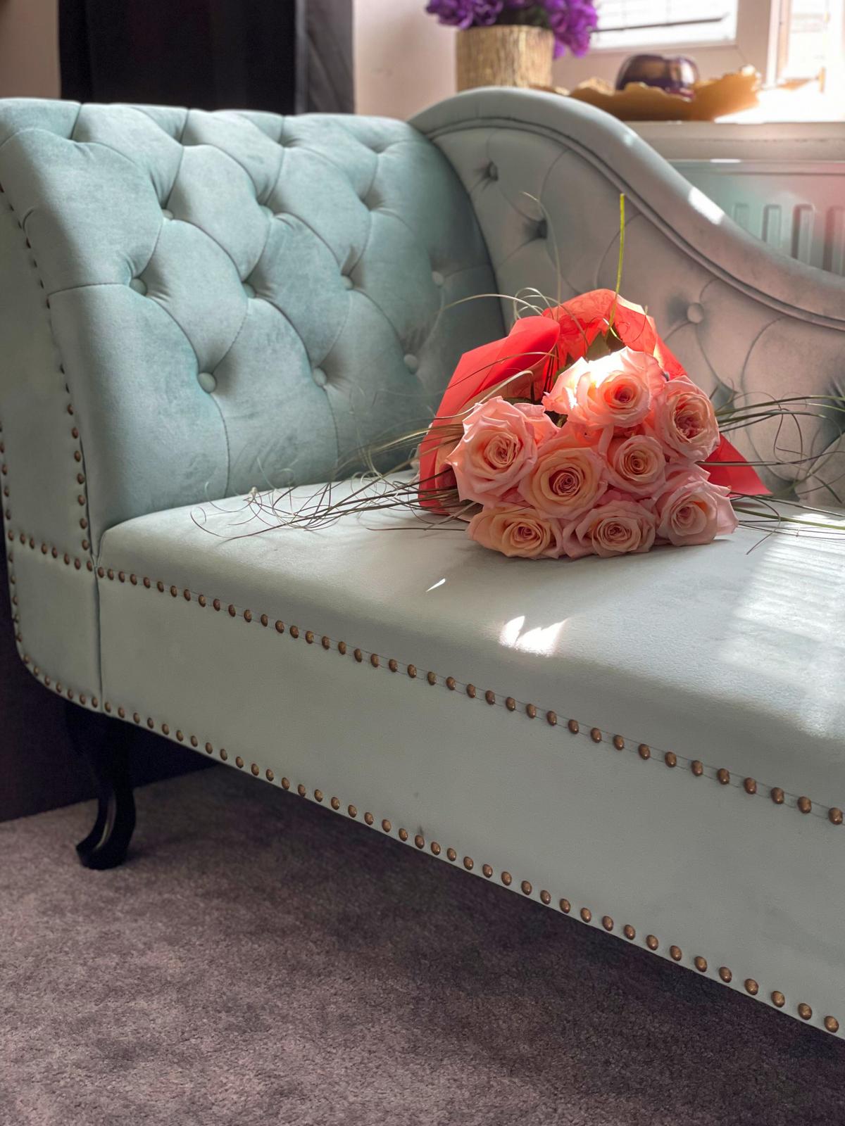 CHAISELONGUE Samtstoff mintgrün linksseitig Nimes - Schwarz/Mintgrün, Textil (170/79/61cm) - Beliani