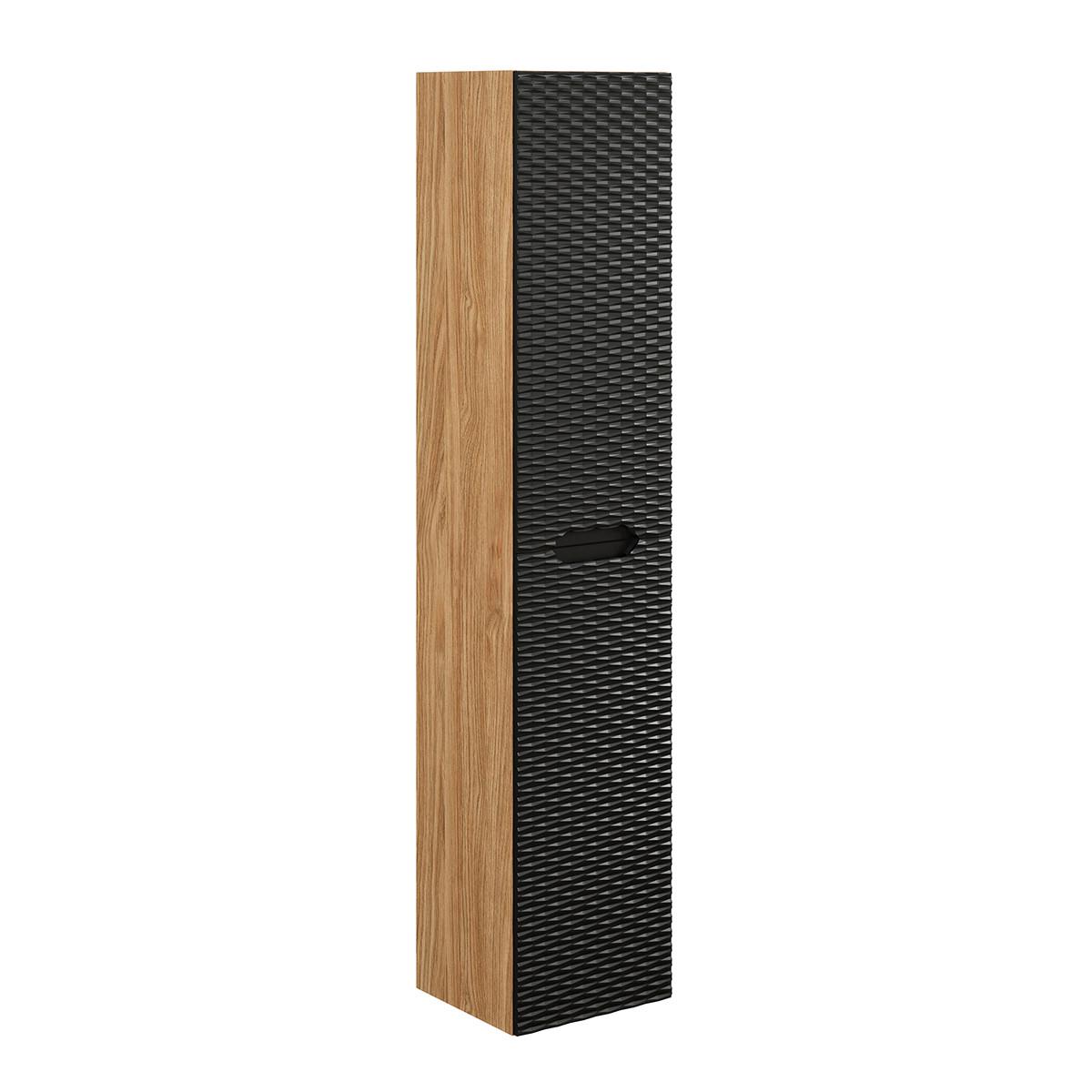 BADMÖBEL 80cm Elora 2er-Set Schwarz und Holz - Schwarz, Holzwerkstoff (80/57/46cm) - Petits-meubles