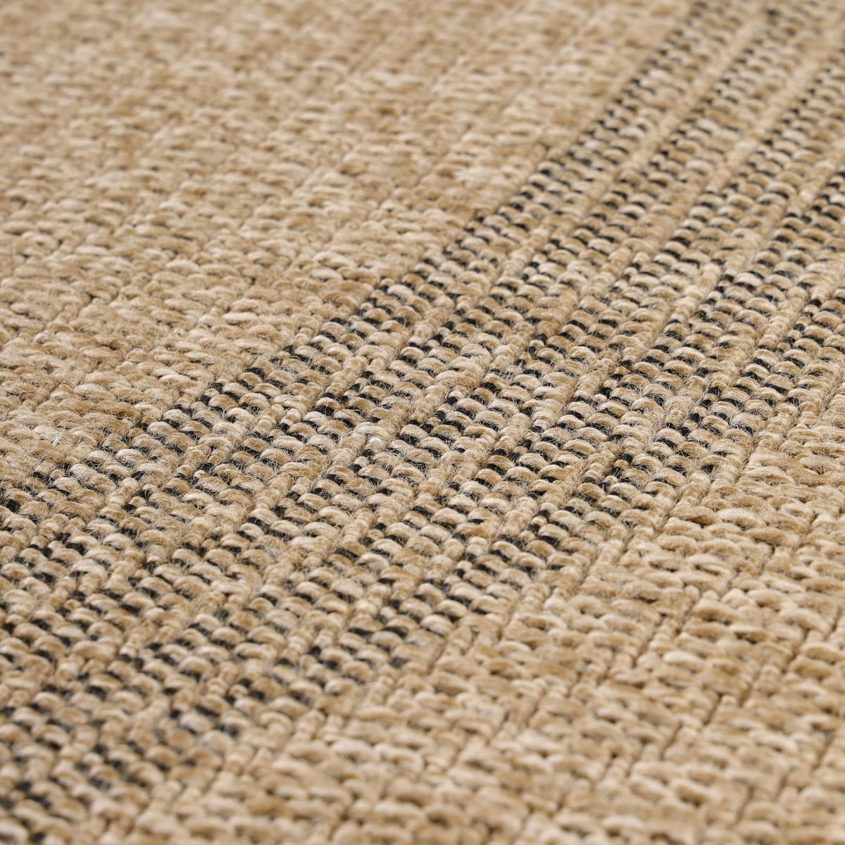 OUTDOORTEPPICH KAUNS, im Vintage-Stil, Schwarz, Ø 200 cm - Beige, Textil (200/200cm) - KADIMA DESIGN