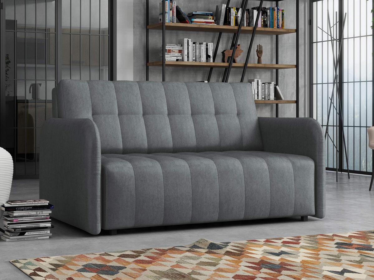 SCHLAFSOFA Viva Grand III - Dunkelgrau/Schwarz, Holz/Kunststoff (145/85/95cm) - MIRJAN24