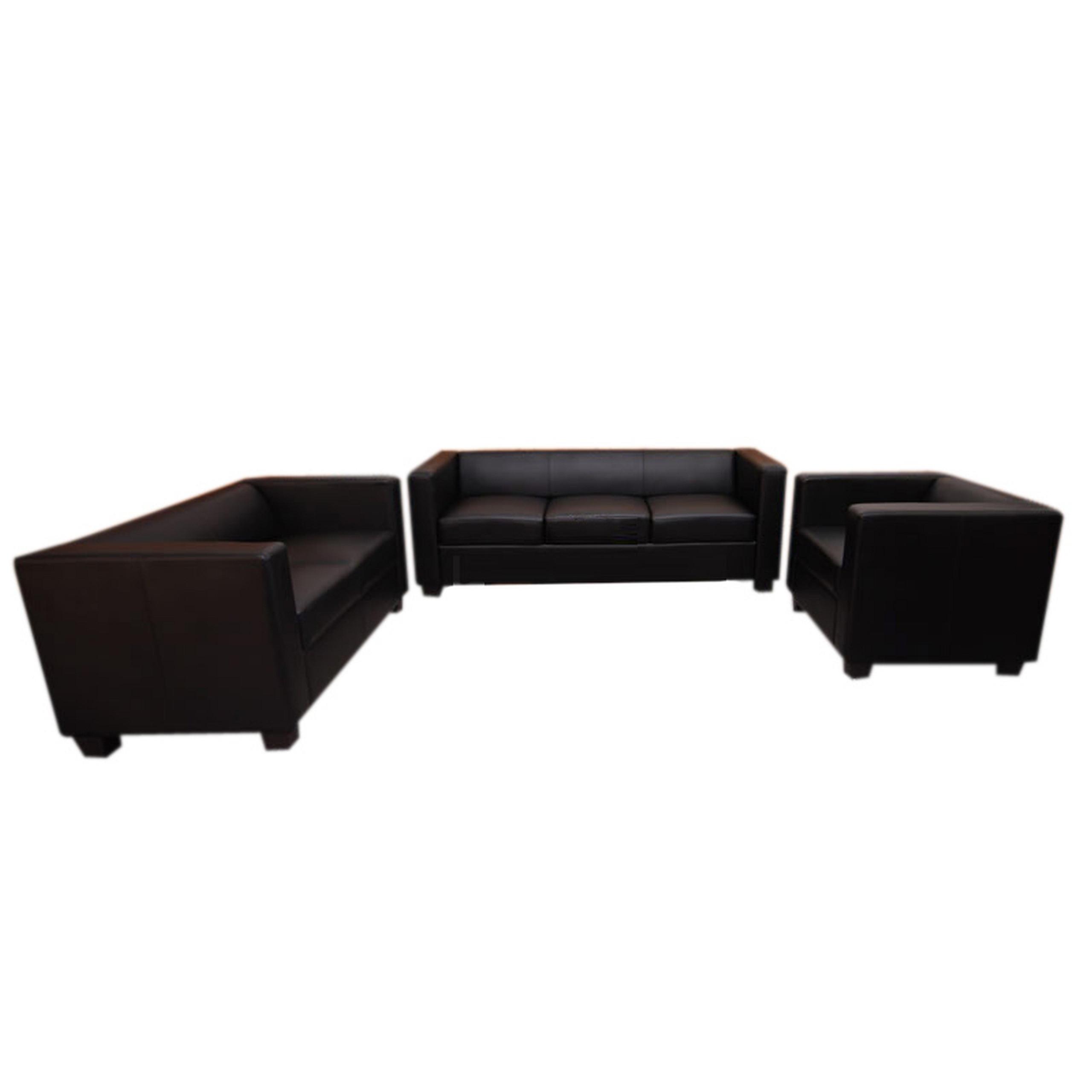 SOFAGARNITUR Schwarz 3er-Set - Schwarz, Textil (400/70/300cm) - MCW