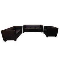 SOFAGARNITUR Schwarz 3er-Set - Schwarz, Textil (400/70/300cm) - MCW