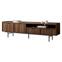 TV-LOWBOARD Edison 200 - Nussbaumfarben/Schwarz, Holzwerkstoff/Metall (200/55/40cm) - MIRJAN24