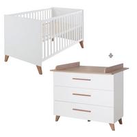 BABYZIMMER Ole 2-teilig - Weiß, Holzwerkstoff (110/98/142cm) - Roba