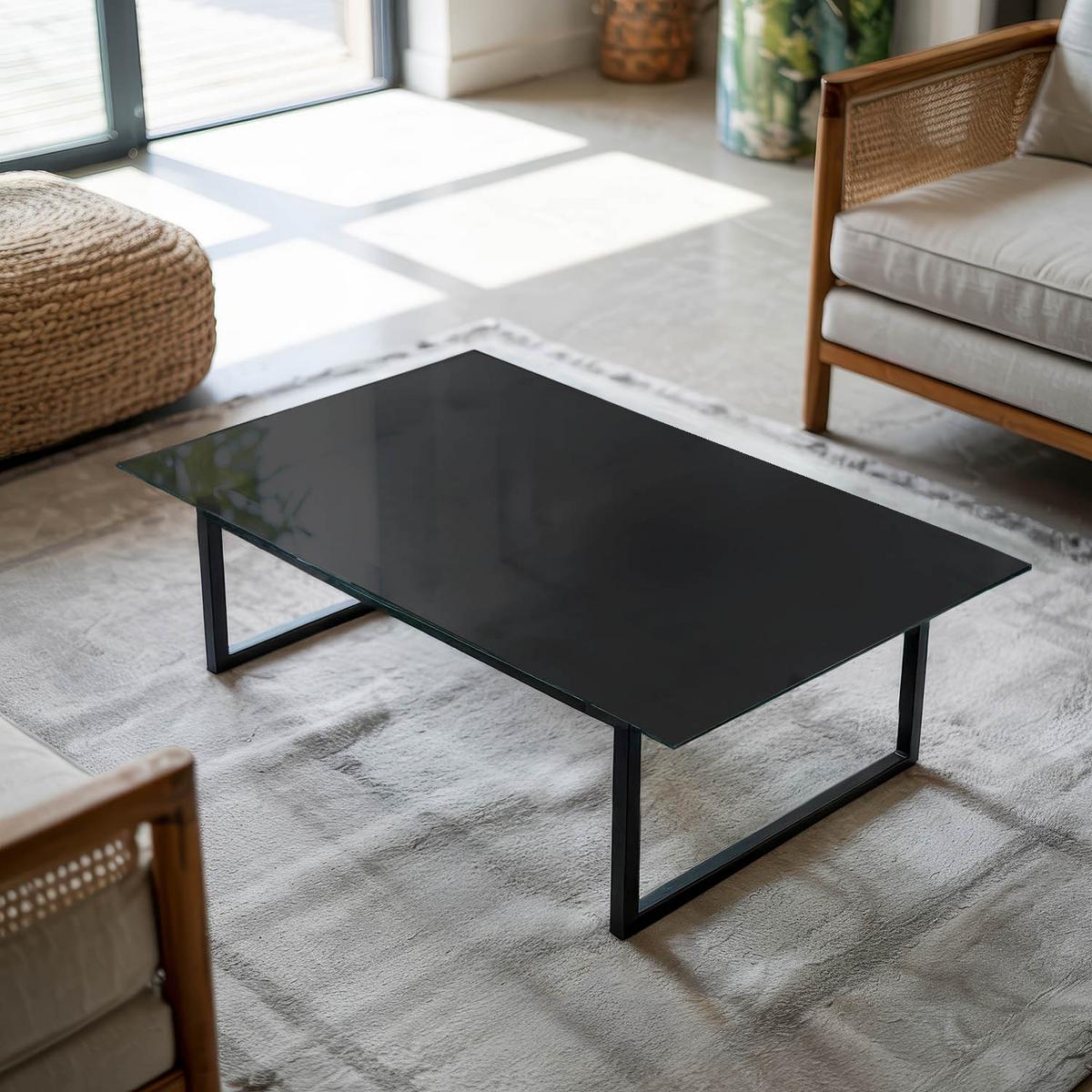 TISCHPLATTE 120x80 cm Farbe Schwarz, glatt - Schwarz, Glas (120/80/0.4cm) - TULUP