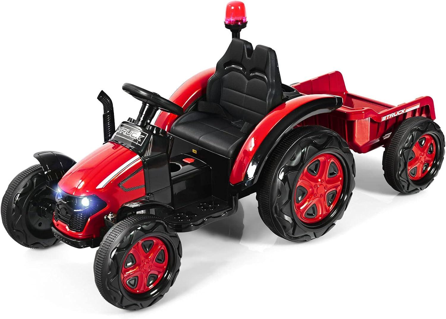 TRAKTOR 12V Rot - Rot, Kunststoff (70/153/72cm) - COSTWAY
