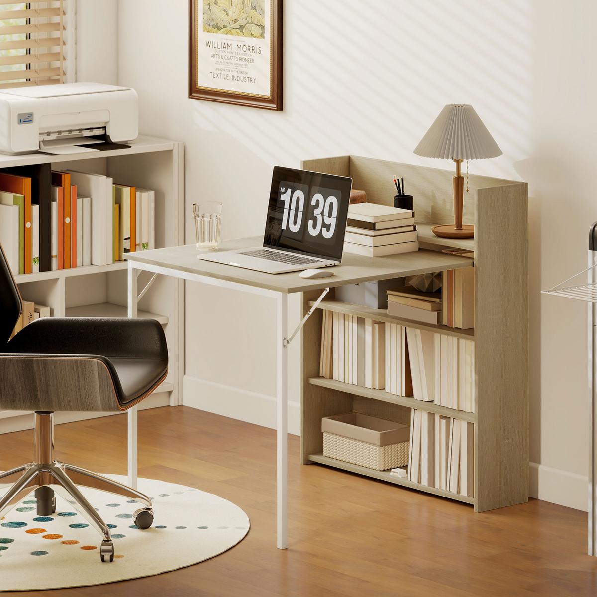 ESSTISCH MDF Stahl Eiche - Eichefarben, Holzwerkstoff (91/78.5/93cm) - HOMCOM