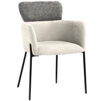ARMLEHNENSTUHL Osmo mit Metallbeinen, Bouclé-Stoff, Beige+Dunkelgrau - Dunkelgrau/Beige, Textil/Metall (60/85/57cm) - Beautysofa