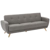 SOFA 3-Sitzer mit Bettfunktion Kazdoia Flachgewebe grau - Grau, Kunststoff (230/85/82cm) - 58aufmkessel