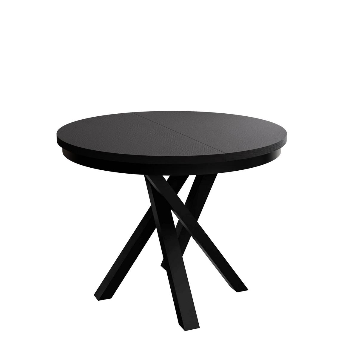 ESSTISCH LUMI, Schwarz - Schwarz, Holzwerkstoff (100/100/75cm) - Lookway