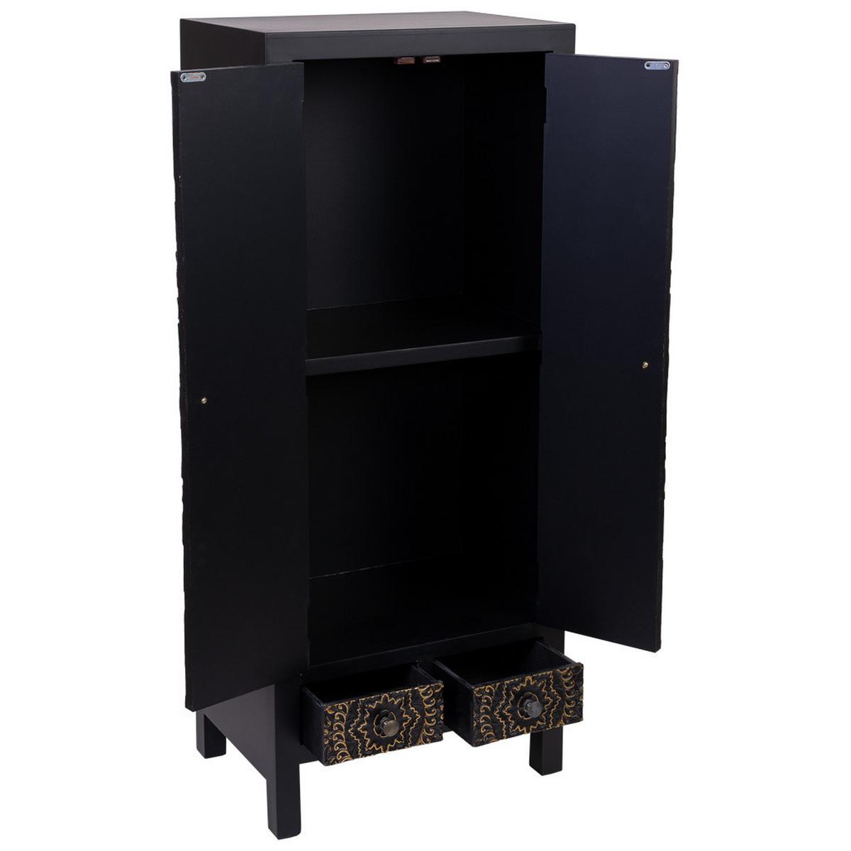 SCHRANK aus Holz 50x35x121 cm - Schwarz, Holz (50/121/34cm) - Wanderlust