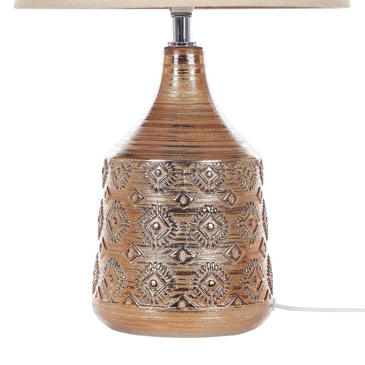 TISCHLAMPE Wari 29/29/47 cm - Beige, Keramik (29/29/47cm) - Beliani