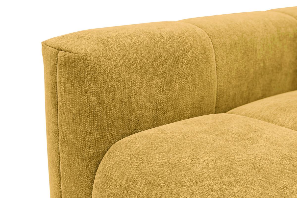 ECKSOFA VERONA 3-Sitzer rechts, Gelb - Gelb/Schwarz, Holz/Textil (224/173cm) - Courtois Laville