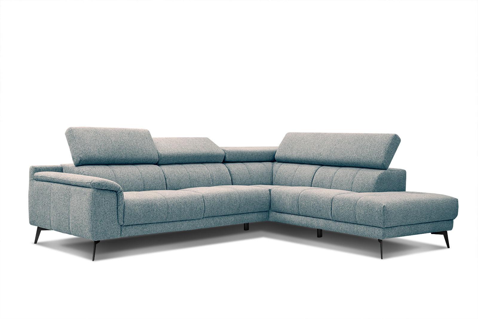 ECKSOFA FIERO 5-Sitzer, mintgrün - Schwarz/Mintgrün, Holzwerkstoff/Textil (269/158cm) - Wozimo
