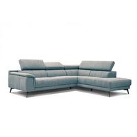 ECKSOFA FIERO 5-Sitzer, mintgrün - Schwarz/Mintgrün, Holzwerkstoff/Textil (269/158cm) - Wozimo