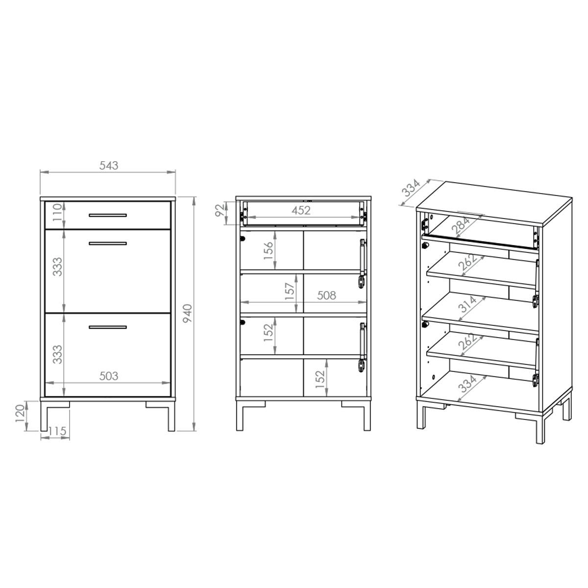 SCHUHSCHRANK Liora Holz - Braun, Holzwerkstoff (55/94/34cm) - Petits-meubles