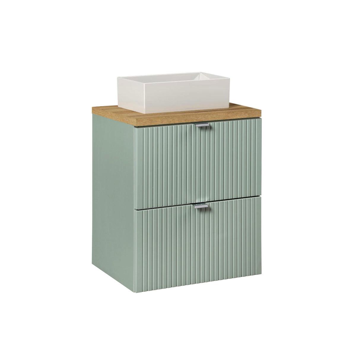 WASCHTISCH 50.4cm Jade Grün und Holz - Grün, Holzwerkstoff (50.4/59/40cm) - Petits-meubles