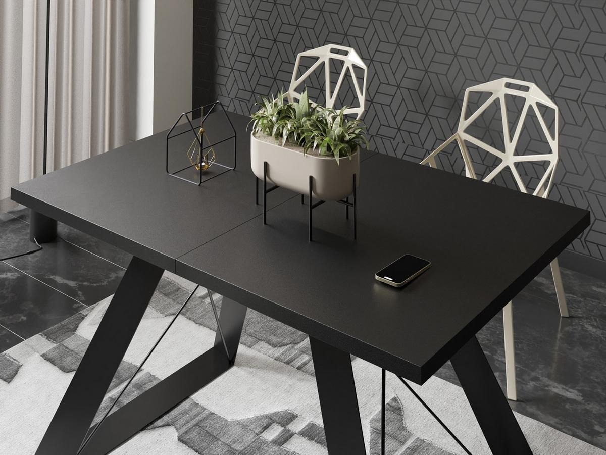 ESSTISCH Colter rechteckig ausziehbar, Schwarz 140-240/80/76 cm - Schwarz, Holzwerkstoff/Metall (80/240/76cm) - WFL GROUP