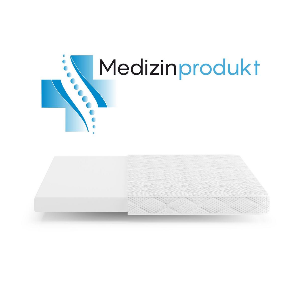 KALTSCHAUMMATRATZE Ergo+ 10 cm, Schaummatratze, H2, 160x200 - Weiß, Kunststoff (160/200cm) - Beautysofa
