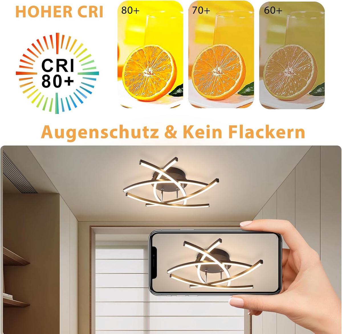 LED-DECKENLEUCHTE Ulmenwacht 52.0/13.0/52.0 cm - Schwarz, Metall (52/52/13cm) - ZMH
