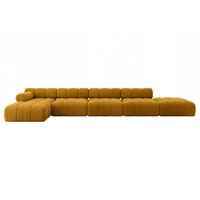 ECKSOFA modulares Sofa Lizur-L3 - 475x160x70 cm Senfgelb Cord - Currygelb, Holzwerkstoff/Textil (475/160cm) - ALTDECOR
