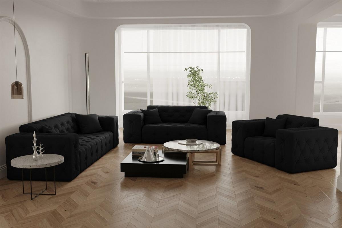 ECKSOFA Chantal - Schwarz, Holzwerkstoff/Textil (246/246cm) - Fun Möbel