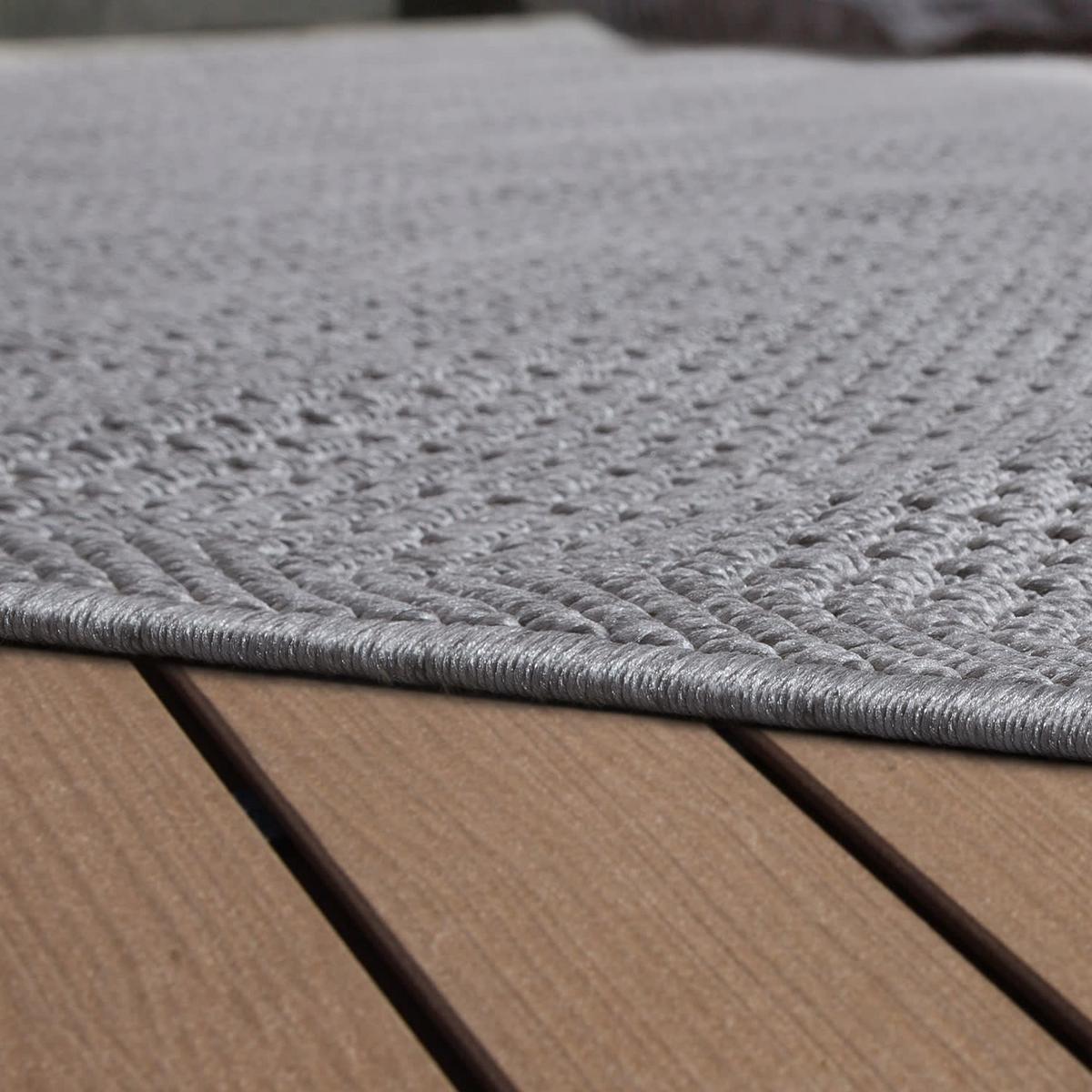 OUTDOORTEPPICH, in Naturoptik, aus Polypropylen, Grau, 80 x 150 cm - Grau, Textil (150/80cm) - KADIMA DESIGN