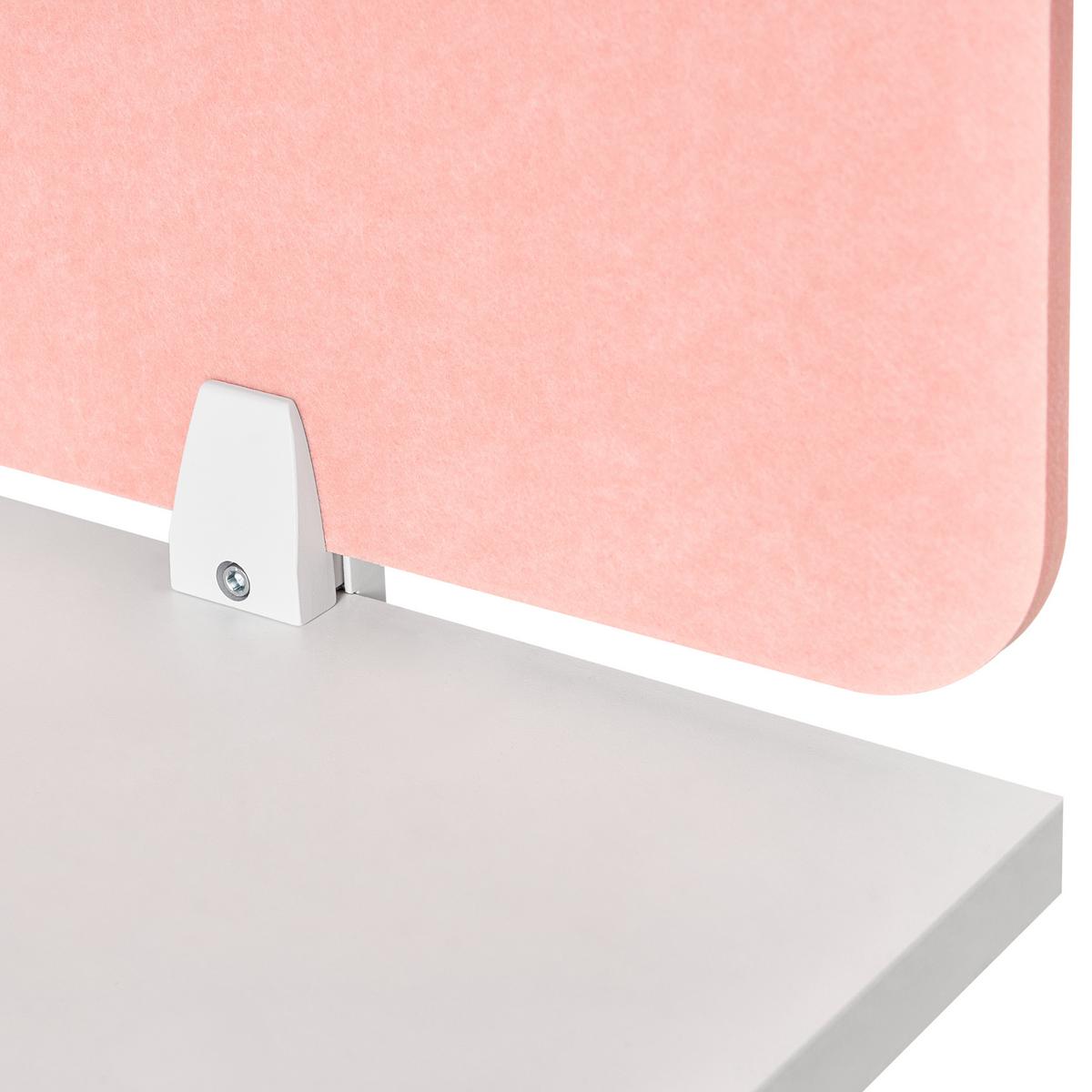 SCHREIBTISCHTRENNWAND 120/50 cm Pfirsichrosa Split - Pink, Textil (120/50/1cm) - Beliani