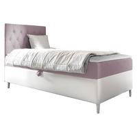 BOXBETT Filip Junior 1, Seite zum Öffnen des Bettkastens: Links - H3 - Weiß/Rosa, Holz (90/200cm) - MIRJAN24