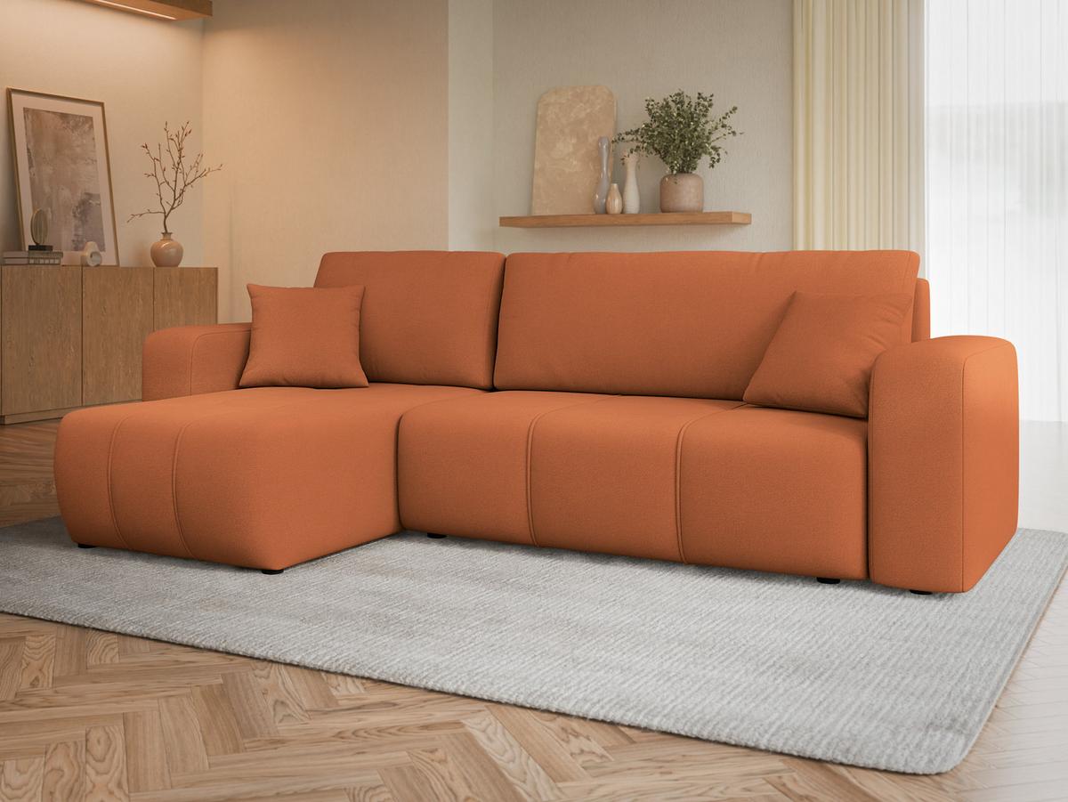ECKSOFA Furyn - Schwarz/Orange, Holz/Kunststoff (244/145cm) - MIRJAN24
