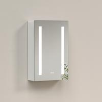SPIEGELSCHRANK mit Beleuchtung silberweiß 60/40/14,5 - Weiß, Glas/Metall (40/60/14.5cm) - EMKE