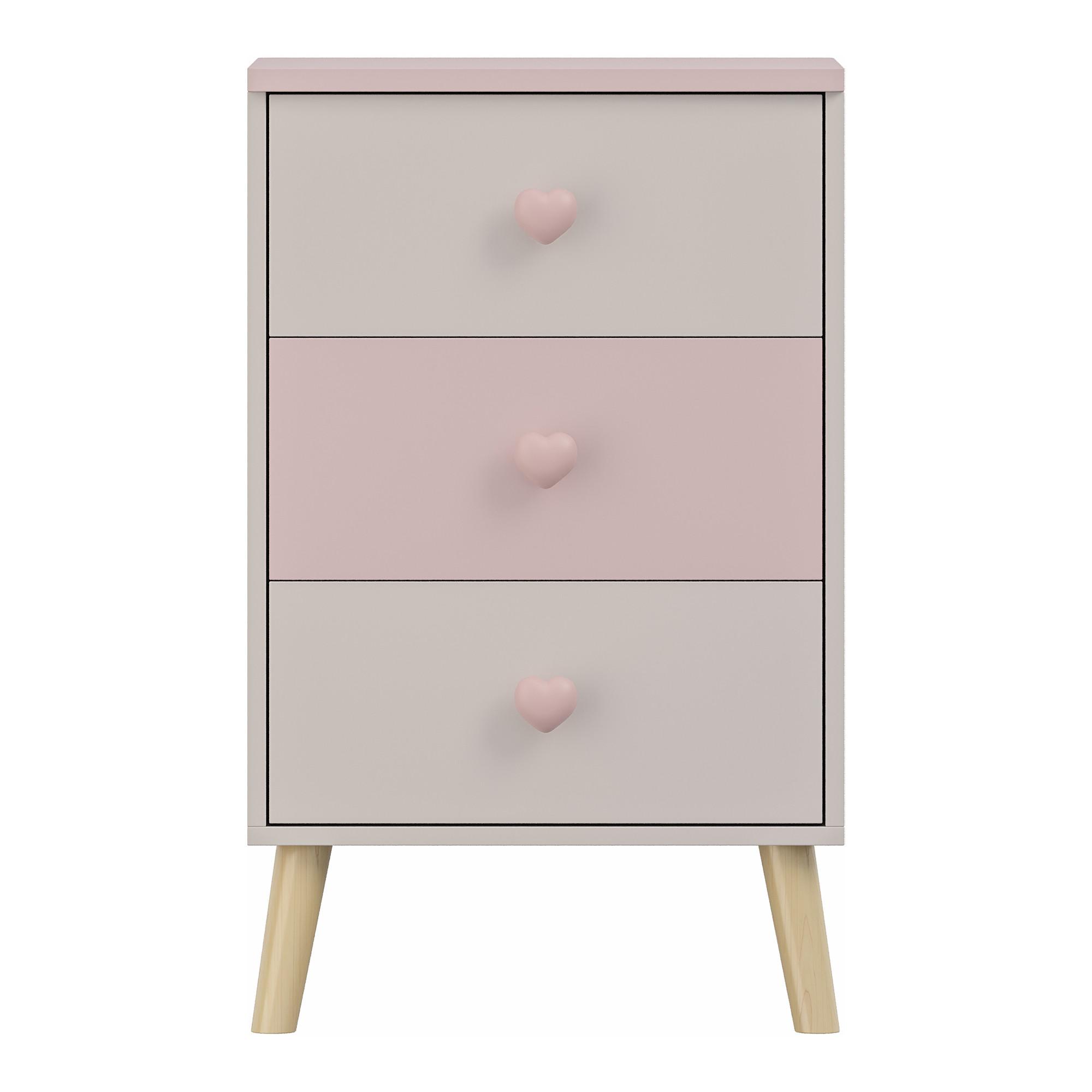 KINDERKOMMODE Sandnes - Rosa/Weiß, Holz/Holzwerkstoff (38/61.5/30cm) - [en.casa]