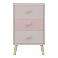 KINDERKOMMODE Sandnes - Rosa/Weiß, Holz/Holzwerkstoff (38/61.5/30cm) - [en.casa]