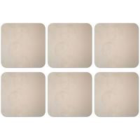 GLASUNTERSETZER 6er-Set Japandi - Beige - Modern Tischuntersetzer 10x10 cm - Beige, Naturmaterialien (10/0.2cm) - MuchoWow