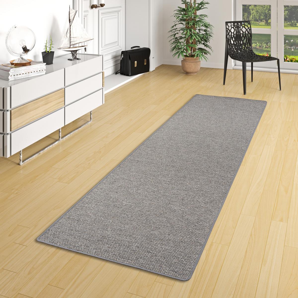LÄUFER TEPPICH BENTZON FLACHGEWEBE - Blaugrau, Textil (80/240cm) - Snapstyle