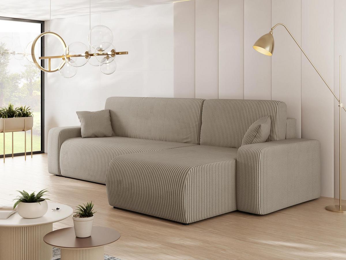 ECKSOFA Piano L Cord - Schwarz/Naturfarben, Holz/Kunststoff (244/145cm) - MIRJAN24